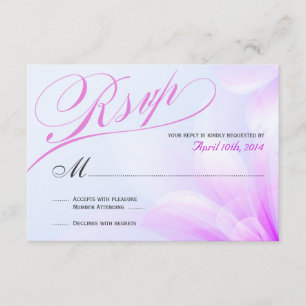 Orchid Blue Violet Floral RSVP Kaartje