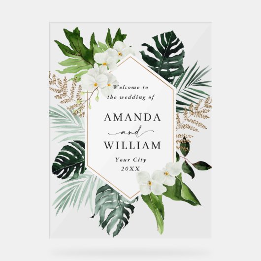 Orchid Bohemian Greenery MARIAGE Bienvenue (Recto)