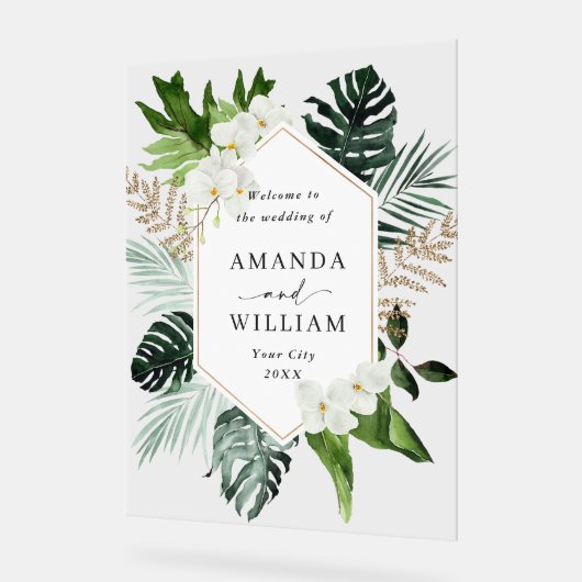 Orchid Bohemian Greenery MARIAGE Bienvenue (Angle)