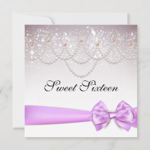 Orchid Bow en Pearls Sparkles Sweet Sixteen Kaart