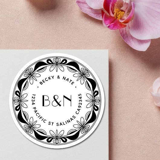 Orchid & Bows Retouradreslabels - Op maat gemaakt Ronde Sticker