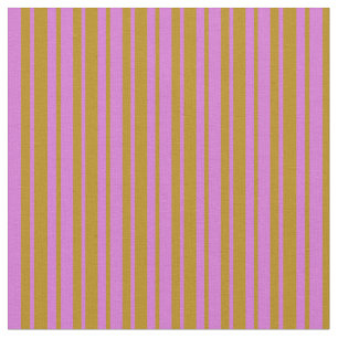 Orchid & Dark Goldenrod Striped Pattern Stof