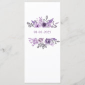 Orchid Editable Photo Wedding Menu (Achterkant)