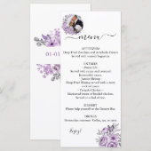Orchid Editable Photo Wedding Menu (Voorkant / Achterkant)