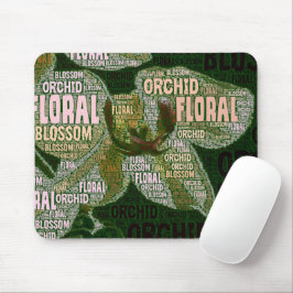 Orchid Floral Blossom Green Back Word Cloud Muismat