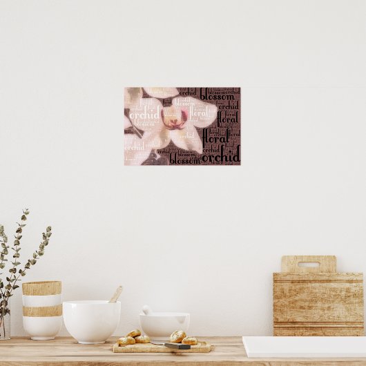 Orchid Floral Blossom Word Cloud Poster (Keuken)