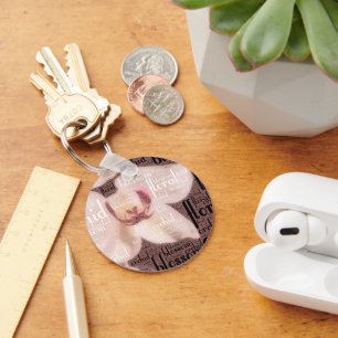 Orchid Floral Blossom Word Cloud Sleutelhanger