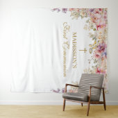 Orchid Floral First Communion Backdrop Wandkleed (In Situ (horizontaal))