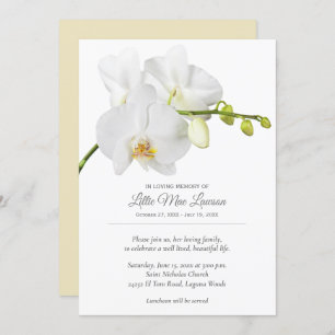 Orchid Floral Funeral Memorial Celebration Invite