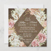 Orchid Floral Pampas Palm Leaf Foliage Rustige Hou Kaart (Voorkant)