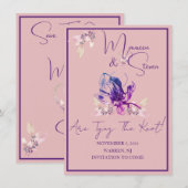 Orchid Flower Dusty Roos Sla de datum op Kaart (Voorkant / Achterkant)