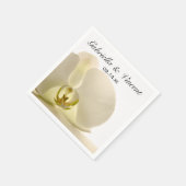Orchid Flower on White Wedding Servetten (Hoek)