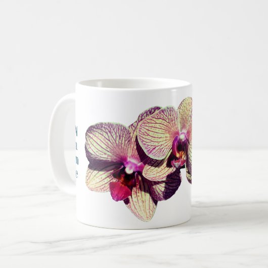 Orchid Flower Trio Personalized Koffiemok (Voorkant links)