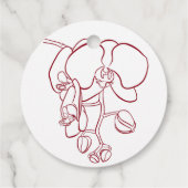 Orchid flower viva magenta line tekent gunstige la bedankjes labels (Achterkant)