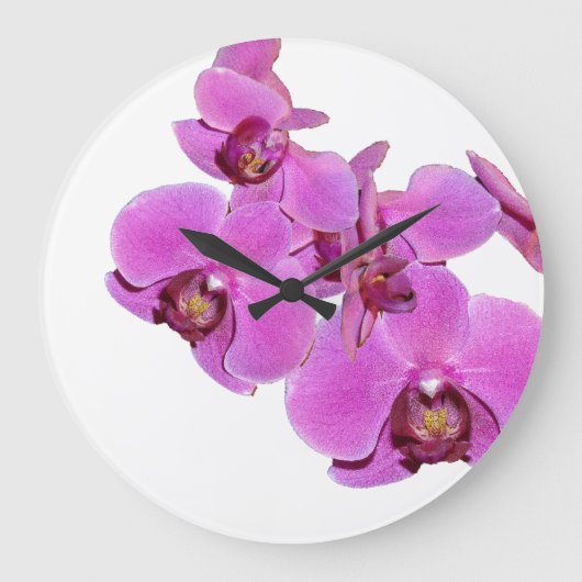 Orchid Flowers Wall Clock Grote Klok (Voorkant)