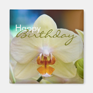 Orchid Happy Birthday Magnet Magneet