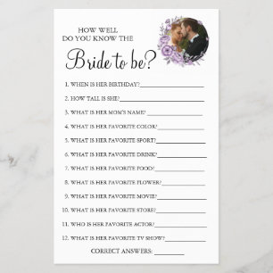 Orchid Hoe goed ken je de bride game card? Flyer