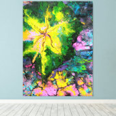 "Orchid in Blooms #1", abstract, psychedelic Canvas Afdruk (Insitu (Houten vloer))