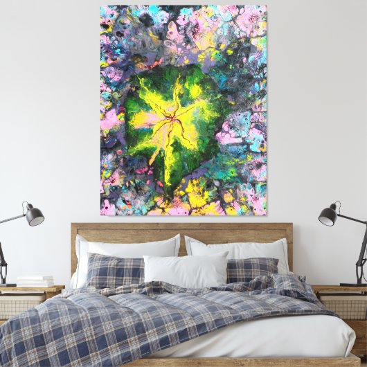 "Orchid In Blooms", abstract, psychedelic Canvas Afdruk (Insitu (Slaapkamer))