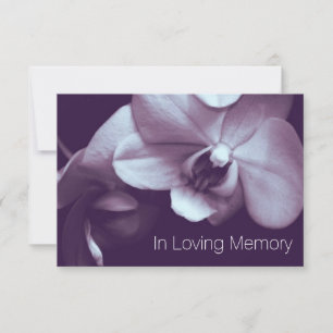Orchid in Loving Memory Paars Celebration of Life Kaart