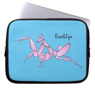 Orchid mantis cartoon illustratie laptop sleeve