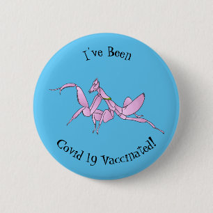 Orchid mantis cartoon illustratie ronde button 5,7 cm