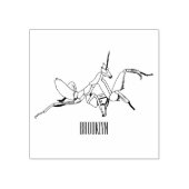 Orchid mantis cartoon illustratie 	rubberstempel (Afrduk)