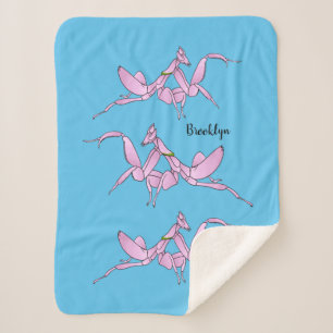 Orchid mantis cartoon illustratie sherpa deken