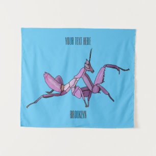 Orchid mantis cartoon illustratie wandkleed