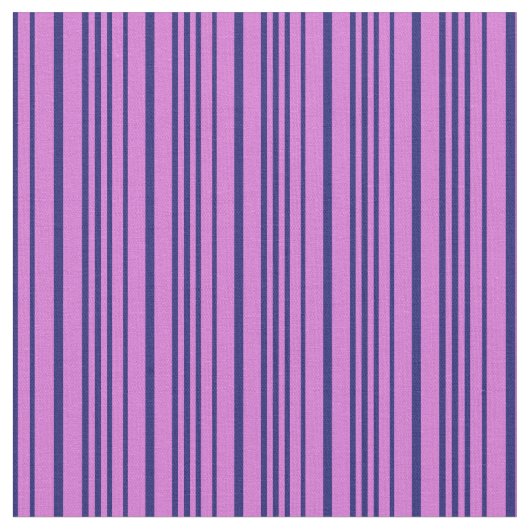 Orchid & Midnight Blue Lines Pattern Stof (Close Up)