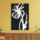 Orchid Noir: Abstract zwart en wit Canvas Afdruk (Insitu (Woonkamer))