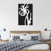 Orchid Noir: Abstract zwart en wit Canvas Afdruk (Insitu (Slaapkamer))