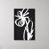 Orchid Noir: Abstract zwart en wit Canvas Afdruk (Voorkant)