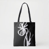 Orchid Noir: Abstract zwart en wit Draagtas (Voorkant)