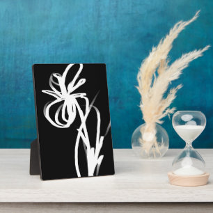 Orchid Noir: Abstract zwart en wit Fotoplaat