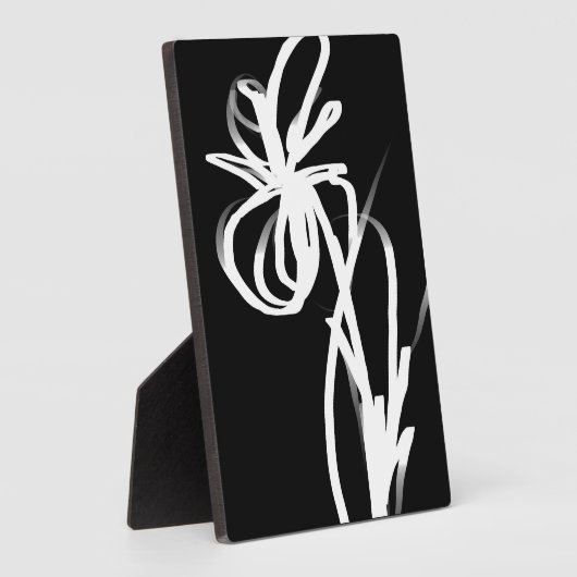 Orchid Noir: Abstract zwart en wit Fotoplaat (Zijkant)