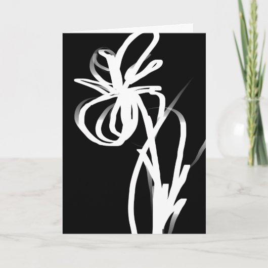 Orchid Noir: Abstract zwart en wit Kaart (Voorkant)