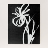 Orchid Noir: Abstract zwart en wit Legpuzzel (Verticaal)