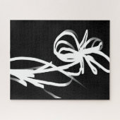 Orchid Noir: Abstract zwart en wit Legpuzzel (Horizontaal)