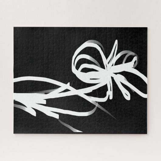 Orchid Noir: Abstract zwart en wit Legpuzzel (Horizontaal)