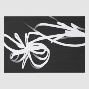 Orchid Noir: Abstract zwart en wit Tissuepapier