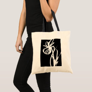 Orchid Noir: Abstract zwart en wit Tote Bag