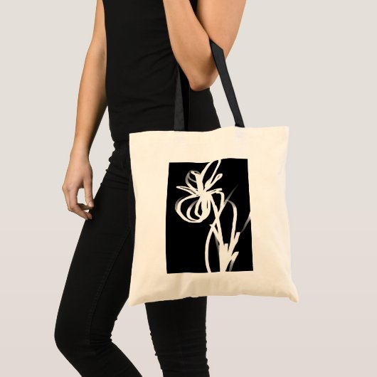 Orchid Noir: Abstract zwart en wit Tote Bag (Voorkant (product))
