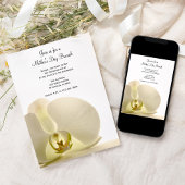 Orchid on White Moederdag Brunch Invitation Kaart