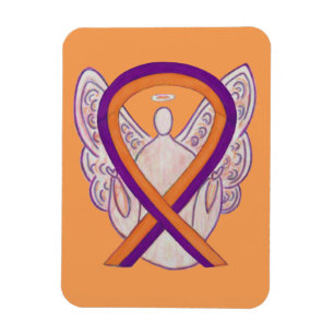Orchid & Oranje Awareness Ribbon Angel Art Magnets Magneet