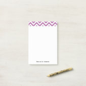 Orchid Paars White Large Chevron ZigZag Pattern Post-it® Notes (Op bureau)