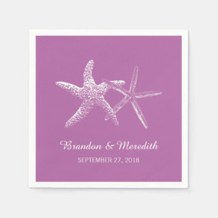 Orchid Paarse Starfish Beach Weddenschap Napkins Servet