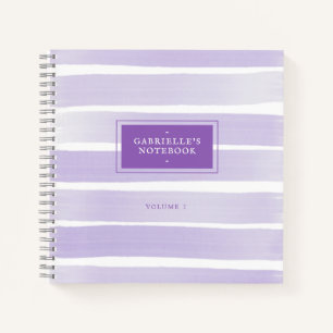 Orchid Paarse Waterverf Stripe persoonlijke Notitieboek