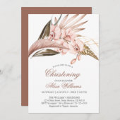 Orchid Pampas Terracotta Christening Uitnodiging (Voorkant / Achterkant)