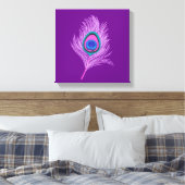Orchid Peacock Feather op Amethyst Paars Canvas Afdruk (Insitu (Slaapkamer))